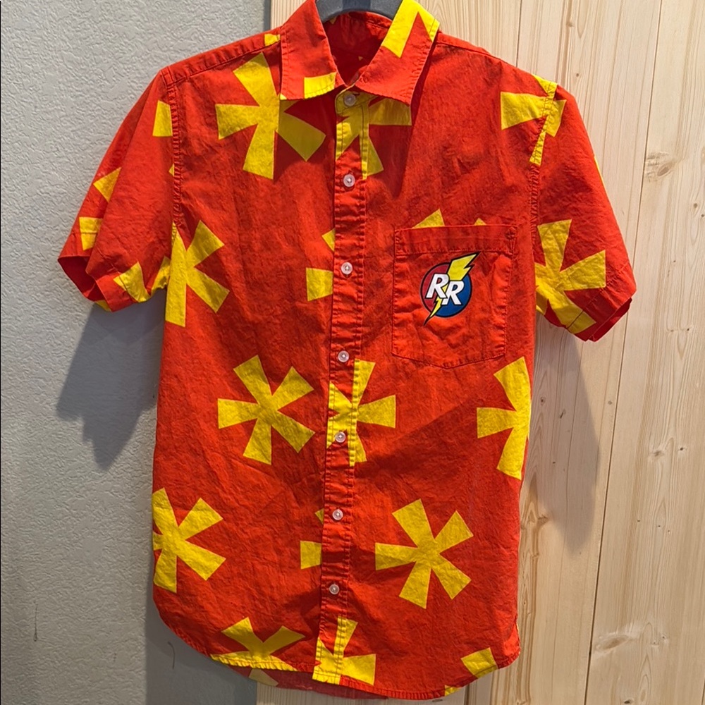 Red and Yellow Graphic Men's Shirt